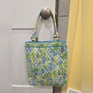 Vera Bradley Floral Bag - Blue, Green, Yellow12 x 17, Strap 6", Like New